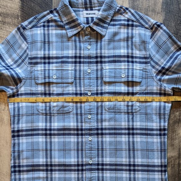 Taylor Stitch The Ledge Shirt Faded Blue Plaid Flannel Medium - Picture 7 of 7